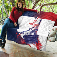 Custom France Basketball Quilt Eiffel Tower Sporty Style