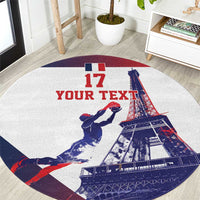 Custom France Basketball Round Carpet Eiffel Tower Sporty Style