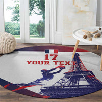 Custom France Basketball Round Carpet Eiffel Tower Sporty Style