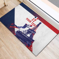 Custom France Basketball Rubber Doormat Eiffel Tower Sporty Style