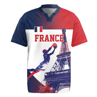 Custom France Basketball Rugby Jersey Eiffel Tower Sporty Style