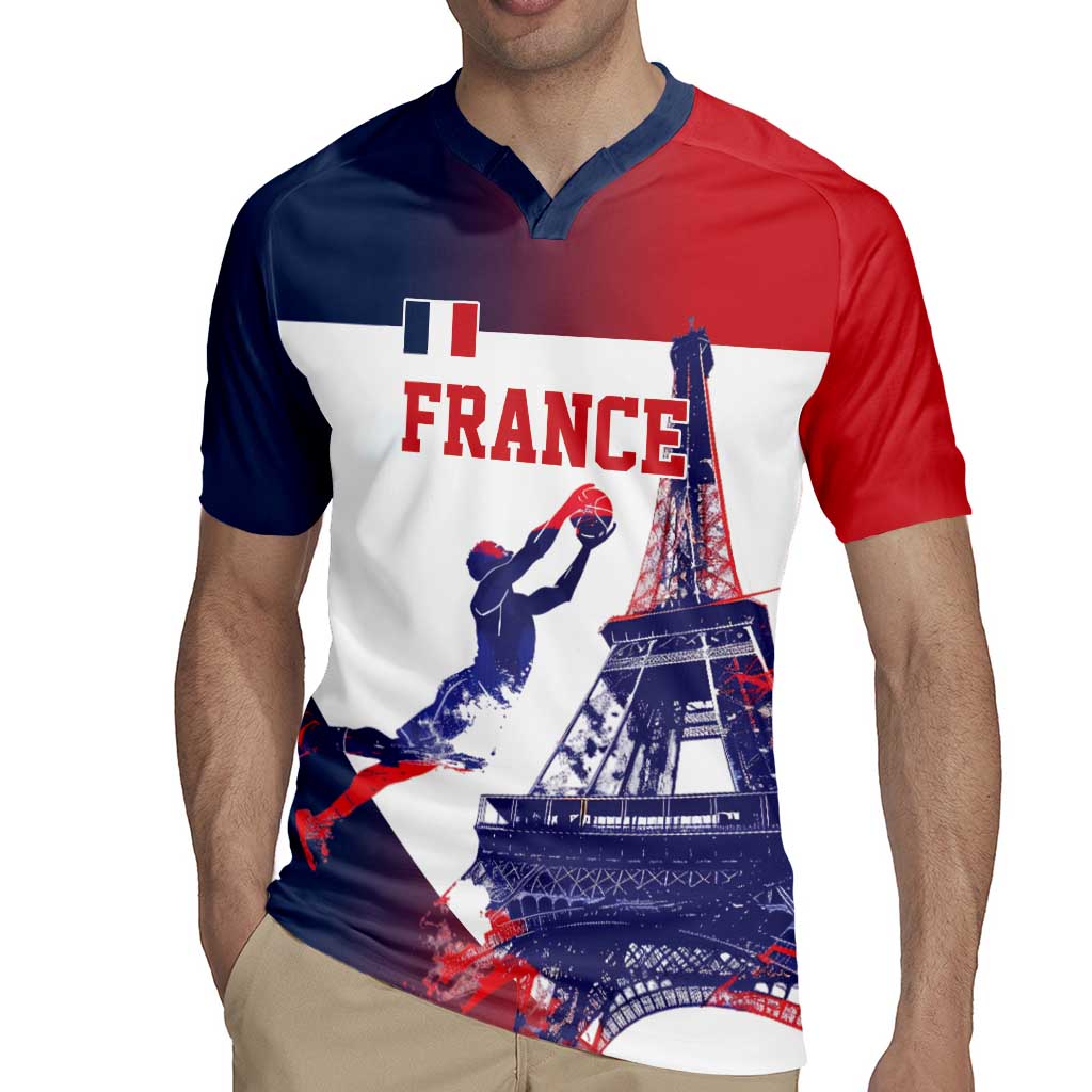 Custom France Basketball Rugby Jersey Eiffel Tower Sporty Style