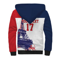 Custom France Basketball Sherpa Hoodie Eiffel Tower Sporty Style