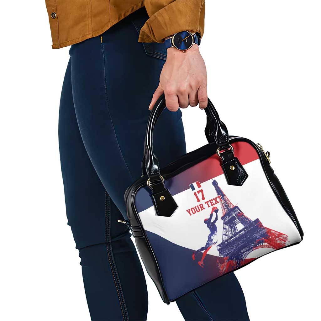 Custom France Basketball Shoulder Handbag Eiffel Tower Sporty Style