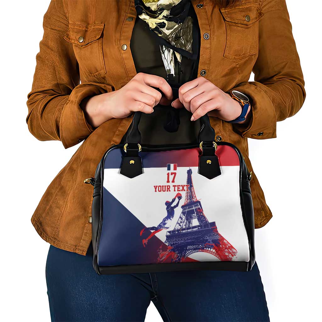 Custom France Basketball Shoulder Handbag Eiffel Tower Sporty Style
