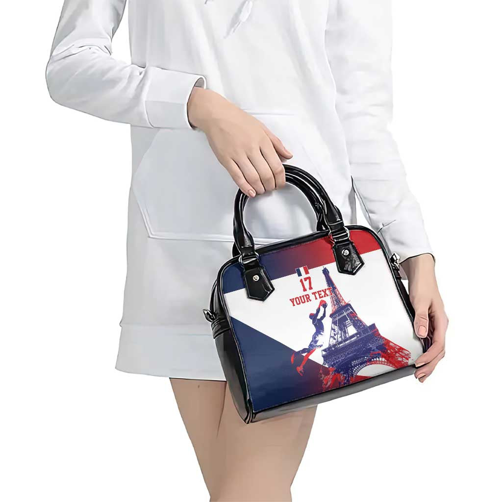 Custom France Basketball Shoulder Handbag Eiffel Tower Sporty Style