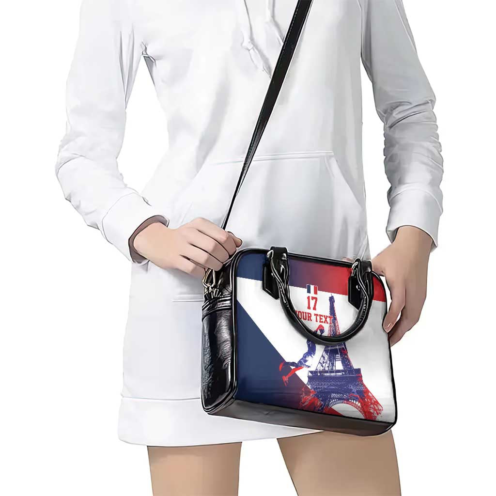 Custom France Basketball Shoulder Handbag Eiffel Tower Sporty Style