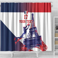 Custom France Basketball Shower Curtain Eiffel Tower Sporty Style