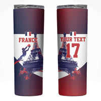 Custom France Basketball Skinny Tumbler Eiffel Tower Sporty Style