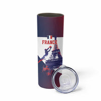 Custom France Basketball Skinny Tumbler Eiffel Tower Sporty Style