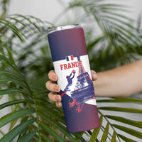 Custom France Basketball Skinny Tumbler Eiffel Tower Sporty Style