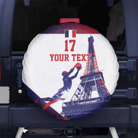 Custom France Basketball Spare Tire Cover Eiffel Tower Sporty Style