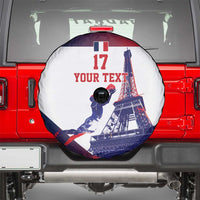 Custom France Basketball Spare Tire Cover Eiffel Tower Sporty Style
