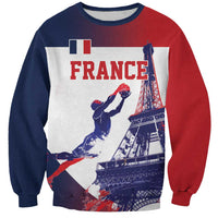 Custom France Basketball Sweatshirt Eiffel Tower Sporty Style