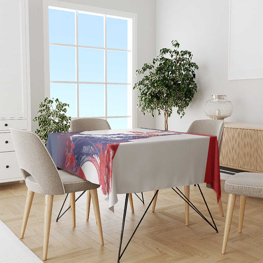 Custom France Basketball Tablecloth Eiffel Tower Sporty Style