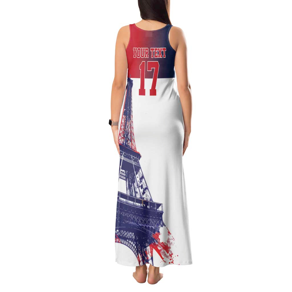 Custom France Basketball Tank Maxi Dress Eiffel Tower Sporty Style