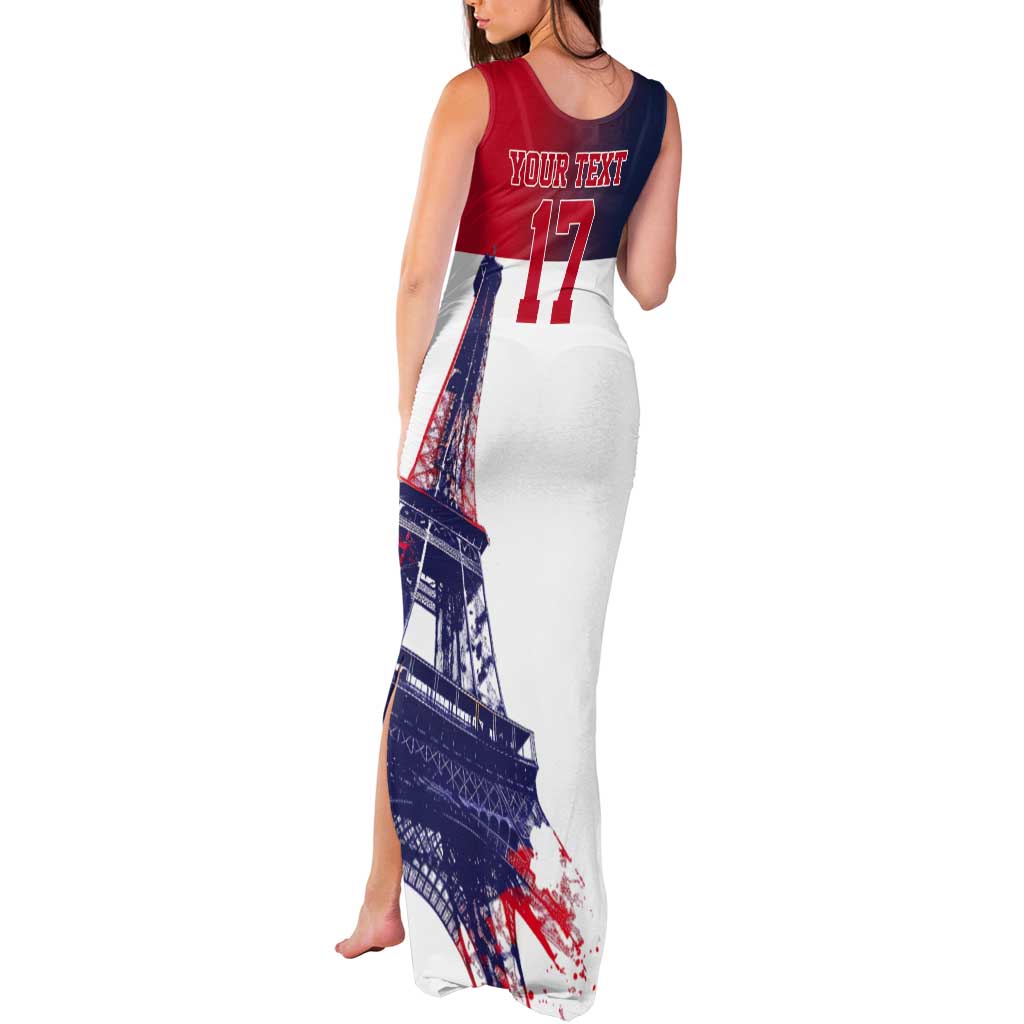 Custom France Basketball Tank Maxi Dress Eiffel Tower Sporty Style