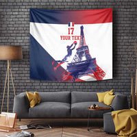 Custom France Basketball Tapestry Eiffel Tower Sporty Style