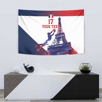 Custom France Basketball Tapestry Eiffel Tower Sporty Style