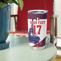 Custom France Basketball Tumbler Cup Eiffel Tower Sporty Style
