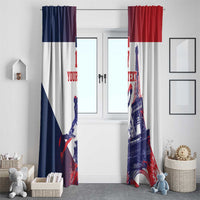Custom France Basketball Window Curtain Eiffel Tower Sporty Style