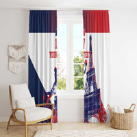 Custom France Basketball Window Curtain Eiffel Tower Sporty Style