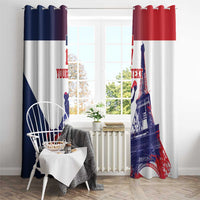 Custom France Basketball Window Curtain Eiffel Tower Sporty Style