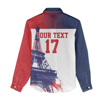 Custom France Basketball Women Casual Shirt Eiffel Tower Sporty Style