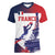 Custom France Basketball Women V-Neck T-Shirt Eiffel Tower Sporty Style