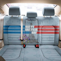 Personalized Fance Le 14 Juillet Back Car Seat Cover Eiffel Tower with Iris Flower