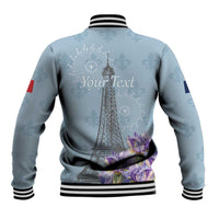 Personalized Fance Le 14 Juillet Baseball Jacket Eiffel Tower with Iris Flower