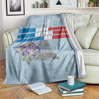 Personalized Fance Le 14 Juillet Blanket Eiffel Tower with Iris Flower