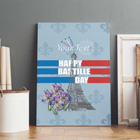 Personalized Fance Le 14 Juillet Canvas Wall Art Eiffel Tower with Iris Flower