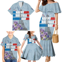 Personalized Fance Le 14 Juillet Family Matching Mermaid Dress and Hawaiian Shirt Eiffel Tower with Iris Flower