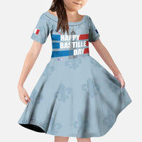 Personalized Fance Le 14 Juillet Family Matching Off The Shoulder Long Sleeve Dress and Hawaiian Shirt Eiffel Tower with Iris Flower