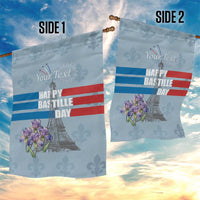 Personalized Fance Le 14 Juillet Garden Flag Eiffel Tower with Iris Flower