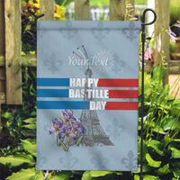 Personalized Fance Le 14 Juillet Garden Flag Eiffel Tower with Iris Flower