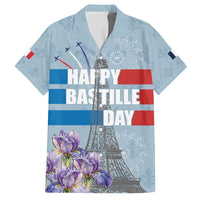 Personalized Fance Le 14 Juillet Hawaiian Shirt Eiffel Tower with Iris Flower