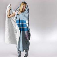 Personalized Fance Le 14 Juillet Hooded Blanket Eiffel Tower with Iris Flower