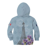 Personalized Fance Le 14 Juillet Kid Hoodie Eiffel Tower with Iris Flower