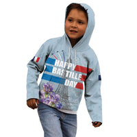 Personalized Fance Le 14 Juillet Kid Hoodie Eiffel Tower with Iris Flower