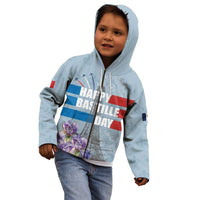Personalized Fance Le 14 Juillet Kid Hoodie Eiffel Tower with Iris Flower