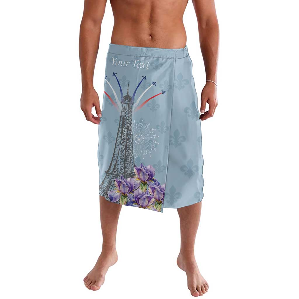 Personalized Fance Le 14 Juillet Lavalava Eiffel Tower with Iris Flower