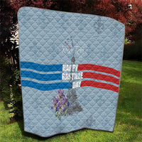 Personalized Fance Le 14 Juillet Quilt Eiffel Tower with Iris Flower