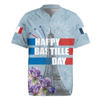 Personalized Fance Le 14 Juillet Rugby Jersey Eiffel Tower with Iris Flower