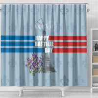 Personalized Fance Le 14 Juillet Shower Curtain Eiffel Tower with Iris Flower