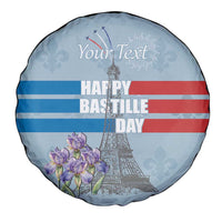 Personalized Fance Le 14 Juillet Spare Tire Cover Eiffel Tower with Iris Flower