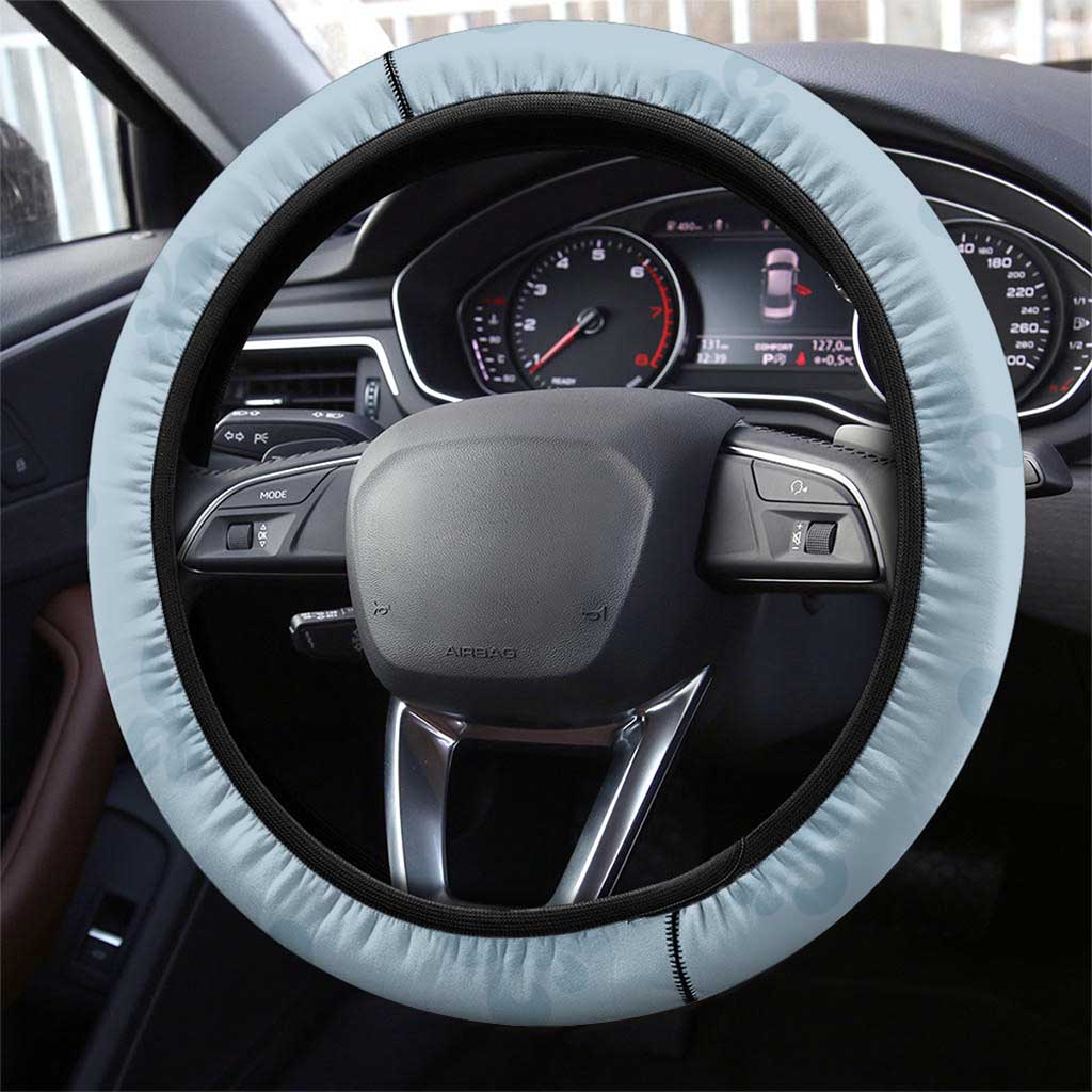 Fance Le 14 Juillet Steering Wheel Cover Eiffel Tower with Iris Flower