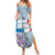 Personalized Fance Le 14 Juillet Summer Maxi Dress Eiffel Tower with Iris Flower