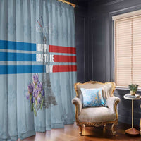 Personalized Fance Le 14 Juillet Window Curtain Eiffel Tower with Iris Flower